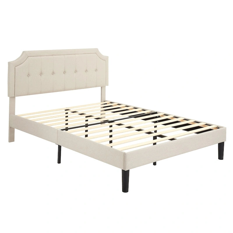 Cadre de lit moderne Javlergo avec tête de lit réglable en hauteur, sans sommier nécessaire