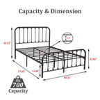Cadre de lit plateforme en métal robuste Alazyhome