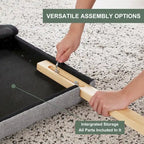 Tête de lit capitonnée pour lit King Size, tête de lit boutonnée en forme de losange, hauteur réglable, pieds en bois massif, rembourrage en lin pour lit King Size