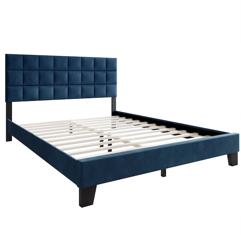 Lit plateforme en velours simple CraftPorch