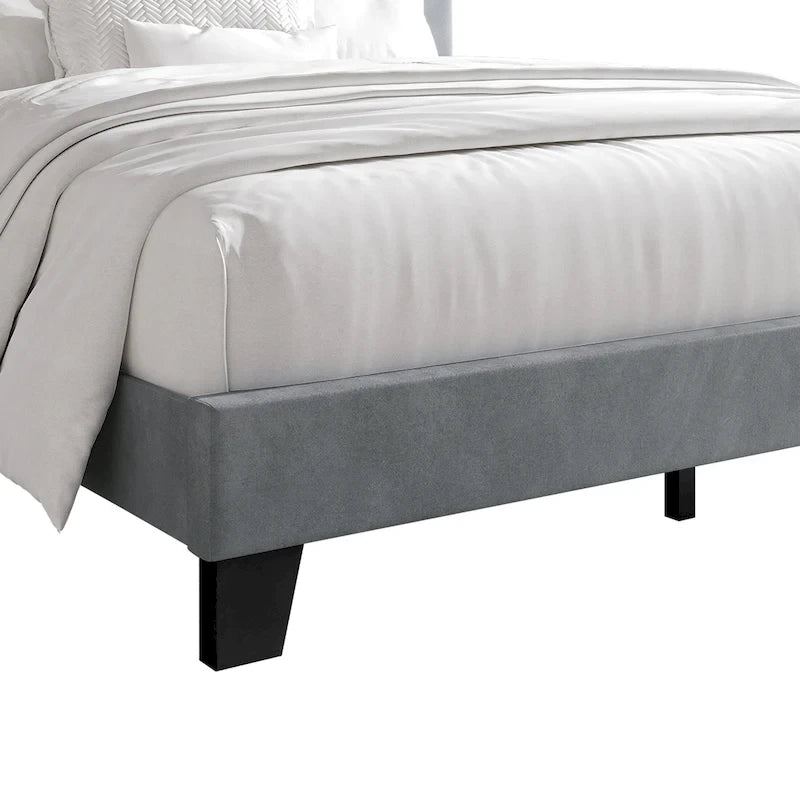 Lit plateforme en velours simple CraftPorch