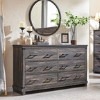 Commode de style campagnard à 6 tiroirs, commode en bois, commode de rangement