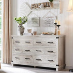 Farmhouse 7 Drawers Dresser, Wood Chest of Drawers, Closet Dresser