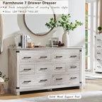 Commode de style campagnard à 7 tiroirs, commode en bois, commode-penderie