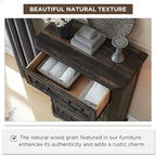 Commode de style campagnard à 5 tiroirs, commode en bois, organisateur de commode