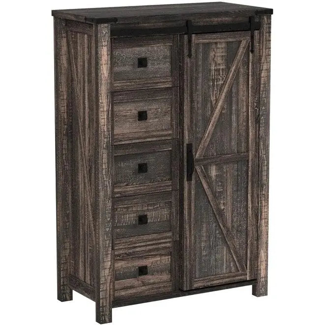 Commode de style campagnard à 5 tiroirs, commode à tiroirs, commode de rangement