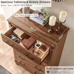 Commode de style campagnard à 5 tiroirs, commode en bois, commode de rangement
