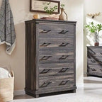 Commode de style campagnard à 5 tiroirs, commode en bois, commode de rangement