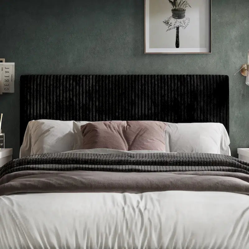 Tête de lit moderne capitonnée en velours côtelé plissé CraftPorch