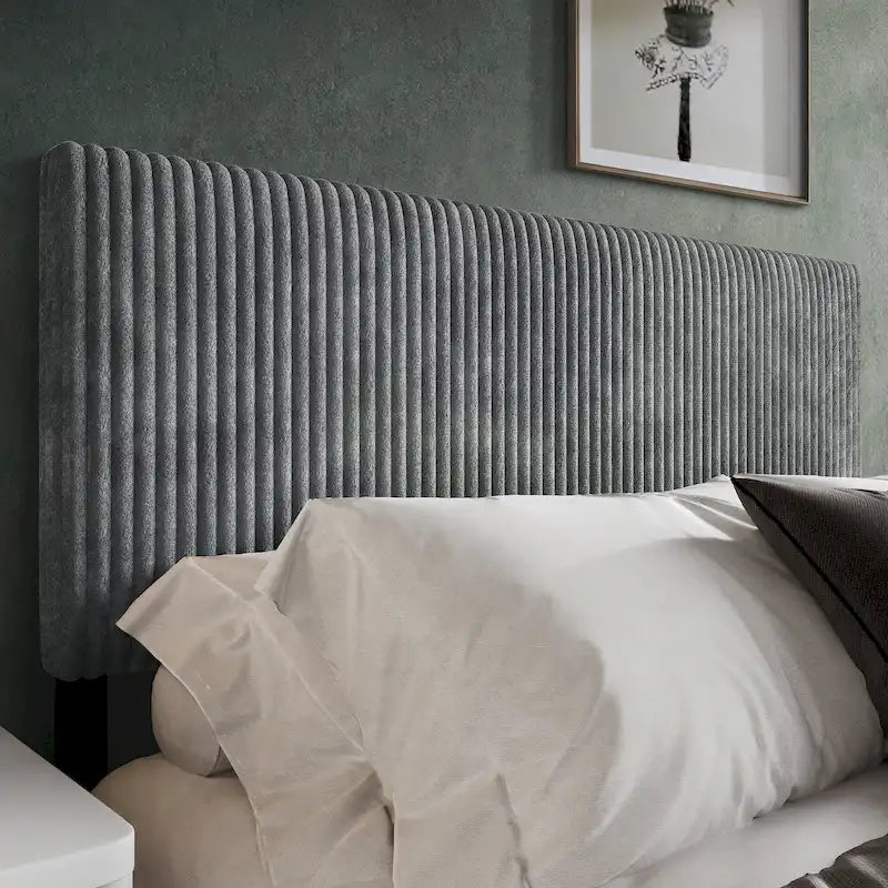 Tête de lit moderne capitonnée en velours côtelé plissé CraftPorch