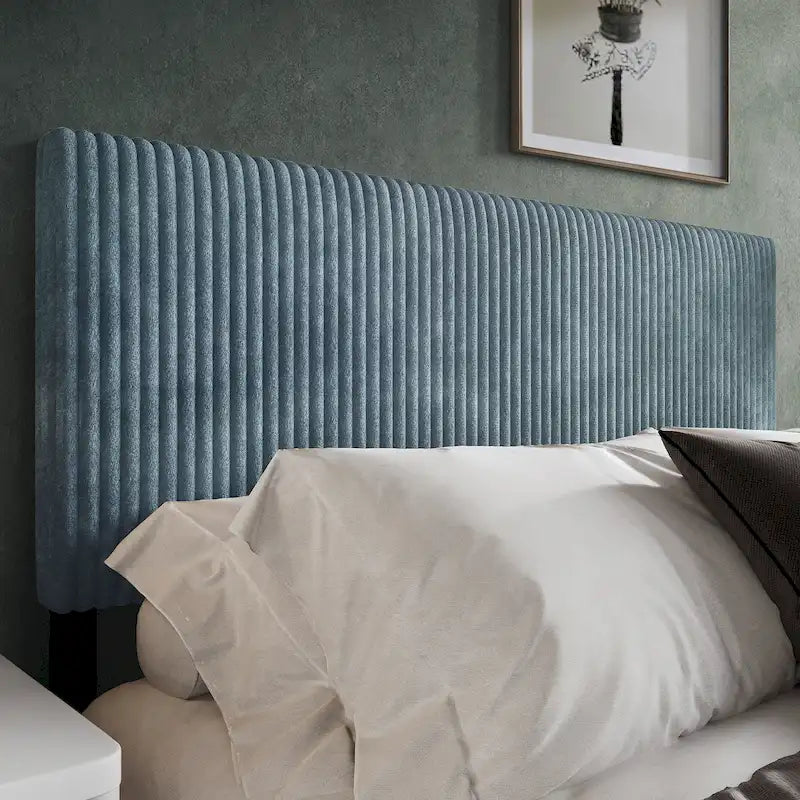Tête de lit moderne capitonnée en velours côtelé plissé CraftPorch