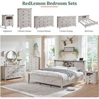 Commode rustique à 7 tiroirs, commode en bois, organiseur de commode