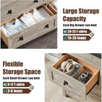 Commode rustique à 7 tiroirs, commode en bois, organiseur de commode