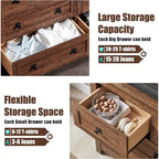 Commode rustique à 7 tiroirs, commode en bois, organiseur de commode