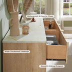 Commode moderne à 6 tiroirs cannelés, meuble TV