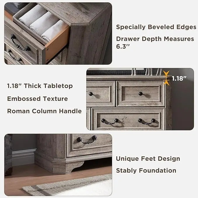Commode de style campagnard, commode en bois, organiseur de commodes