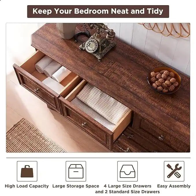 Commode de style campagnard, commode en bois, organiseur de commodes