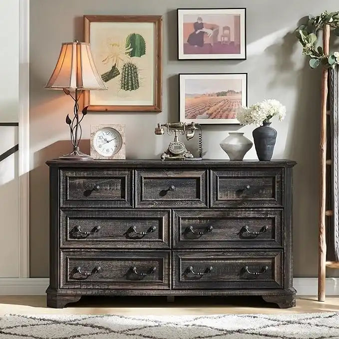 Commode de style campagnard, commode en bois, organiseur de commodes