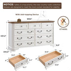 Commode de style campagnard, commode en bois, organiseur de commodes