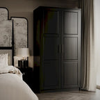 Armoire-penderie urbaine 2 portes Palace Imports 100% bois massif avec portes pleines et miroir