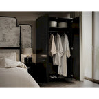 Armoire-penderie urbaine 2 portes Palace Imports 100% bois massif avec portes pleines et miroir