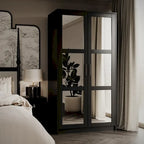 Armoire-penderie urbaine 2 portes Palace Imports 100% bois massif avec portes pleines et miroir