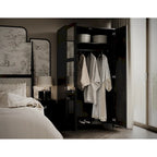 Armoire-penderie urbaine 2 portes Palace Imports 100% bois massif avec portes pleines et miroir