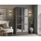 Armoire-penderie urbaine 2 portes Palace Imports 100% bois massif avec portes pleines et miroir