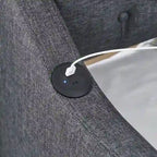 Lit de jour en lin pour lit simple avec lit gigogne pour lit simple et port USB pour le chargement
