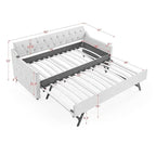 Lit de jour en lin pour lit simple avec lit gigogne pour lit simple et port USB pour le chargement