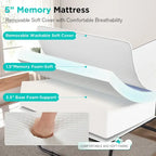 Lit pliant Erommy avec matelas en mousse à mémoire de forme : Lit d'appoint pliable et portable pour adultes avec un luxueux matelas en mousse à mémoire de forme de 12,7 cm (5 pouces).