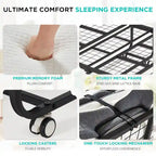 Lit pliant Erommy avec matelas en mousse à mémoire de forme : Lit d'appoint pliable et portable pour adultes avec un luxueux matelas en mousse à mémoire de forme de 12,7 cm (5 pouces).