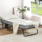 Lit pliant Erommy avec matelas en mousse à mémoire de forme : Lit d'appoint pliable et portable pour adultes avec un luxueux matelas en mousse à mémoire de forme de 12,7 cm (5 pouces).