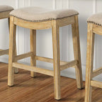 Tabouret de bar Sadie en bois avec assise rembourrée