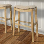 Tabouret de bar Sadie en bois avec assise rembourrée