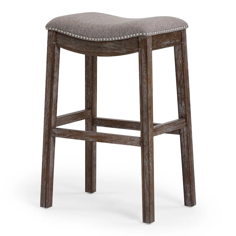 Tabouret de bar Sadie en bois avec assise rembourrée