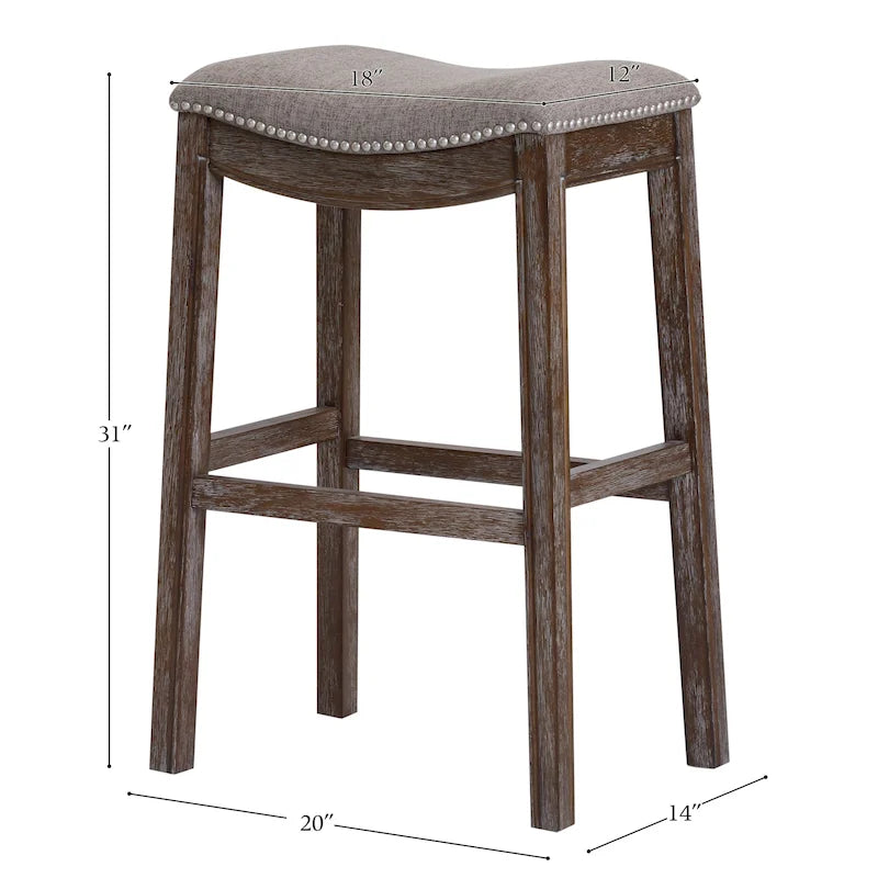 Tabouret de bar Sadie en bois avec assise rembourrée