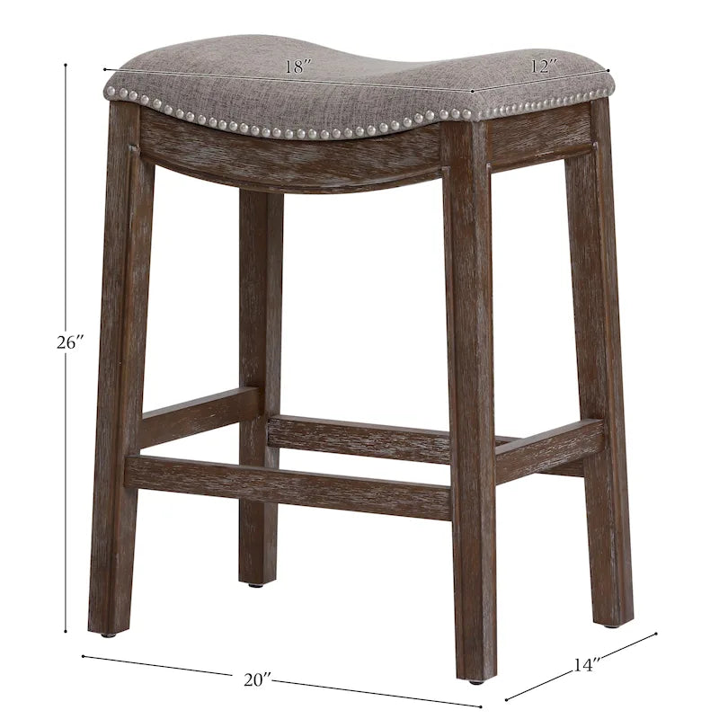 Tabouret de bar Sadie en bois avec assise rembourrée