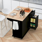Îlot de cuisine mobile, rangement, étagères réglables, roulettes