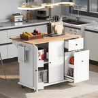 Îlot de cuisine mobile, rangement, étagères réglables, roulettes