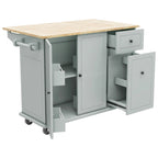 Îlot de cuisine mobile, rangement, étagères réglables, roulettes