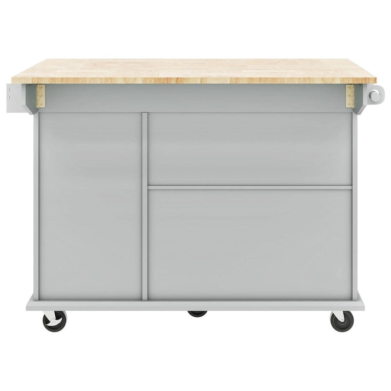 Îlot de cuisine mobile, rangement, étagères réglables, roulettes