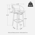 Ensemble de 2 tabourets de bar Glitzhome style moderne milieu du siècle, hauteur 40,5 pouces, revêtement en similicuir et garniture cloutée