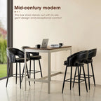 Ensemble de 2 tabourets de bar Glitzhome style moderne milieu du siècle, hauteur 40,5 pouces, revêtement en similicuir et garniture cloutée