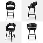 Ensemble de 2 tabourets de bar Glitzhome style moderne milieu du siècle, hauteur 40,5 pouces, revêtement en similicuir et garniture cloutée
