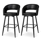Ensemble de 2 tabourets de bar Glitzhome style moderne milieu du siècle, hauteur 40,5 pouces, revêtement en similicuir et garniture cloutée