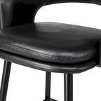 Ensemble de 2 tabourets de bar Glitzhome style moderne milieu du siècle, hauteur 40,5 pouces, revêtement en similicuir et garniture cloutée