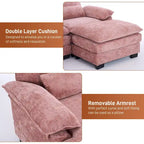 Canapé d'angle en forme de U Ouyessir en tissu chenille doux avec coussins double couche