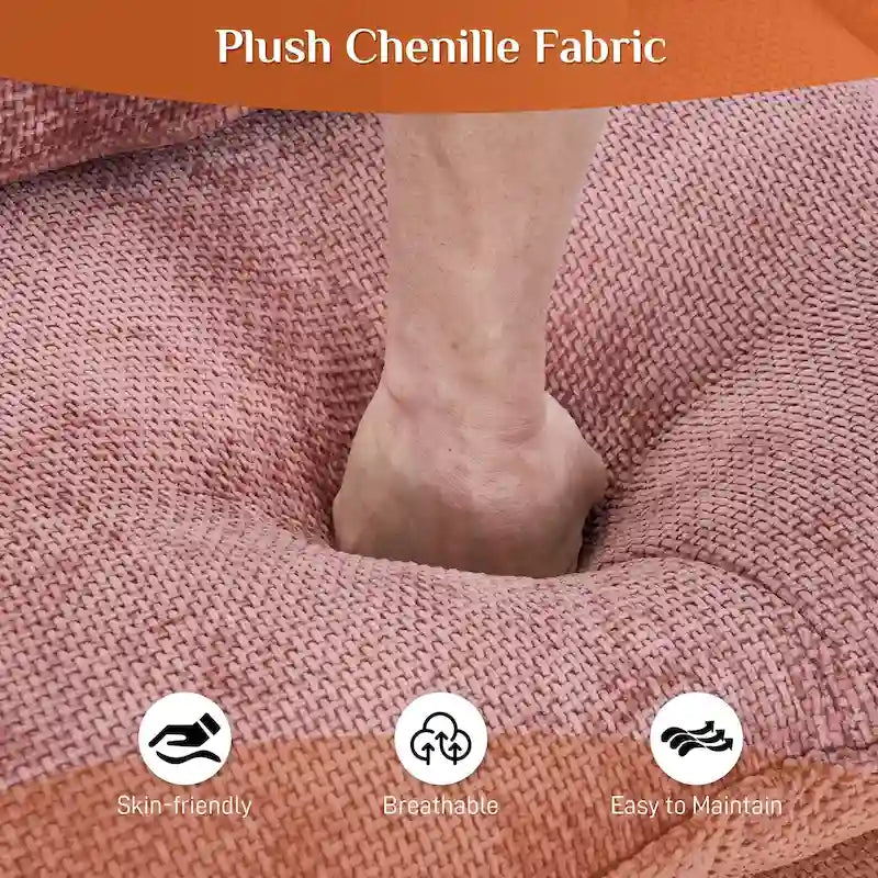 Canapé d'angle en forme de U Ouyessir en tissu chenille doux avec coussins double couche