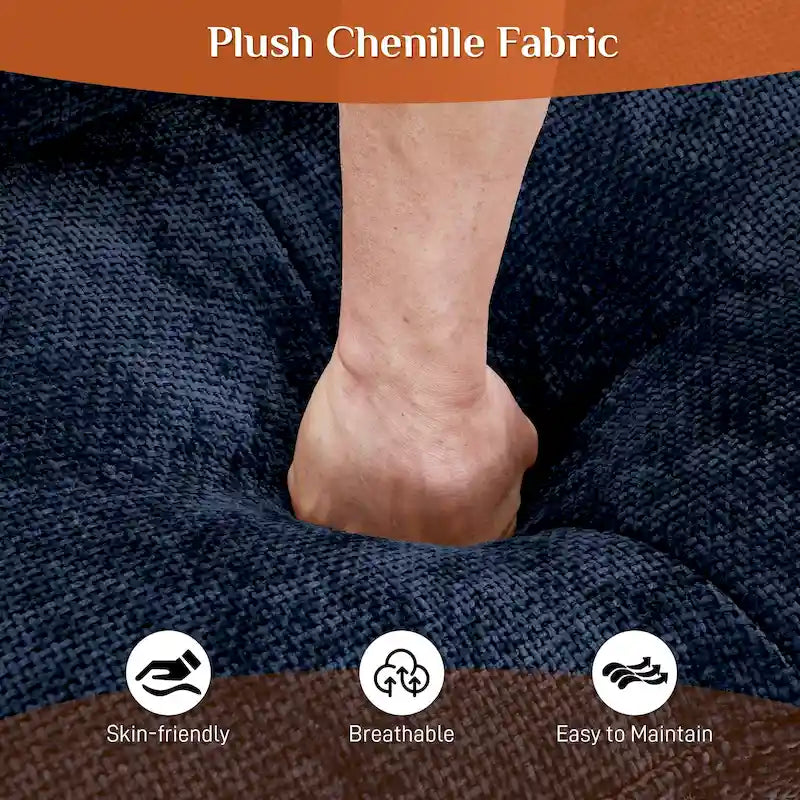 Canapé d'angle en forme de U Ouyessir en tissu chenille doux avec coussins double couche
